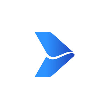 air plane logo, travel agency minimalist aero shape arrow icon