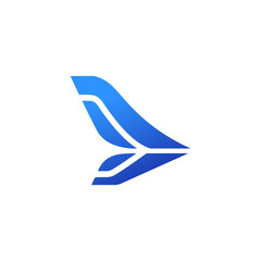 Travel Agency logo blue sky minimalist wing, tail plane © artikles7