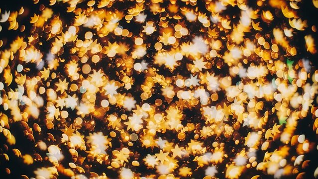 Abstract blurred image of shining lights on dark background - Powered by Adobe