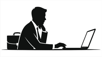 Professional businessman watching e‑learning video on laptop, adult online training, corporate education, remote work, workplace upskilling, digital learning, distance professional development 