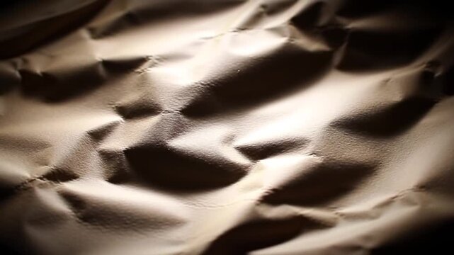 Textured crumpled paper surface with dramatic lighting and shadows.