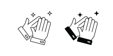 Schilderijen op glas Positive Typography Praise set icon with white background vector stock illustration  © Abdul