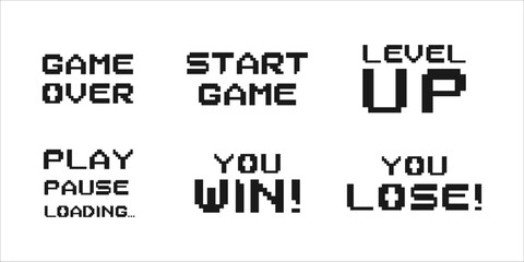 Basic Retro Pixel Game UI Elements Pack Text effect Collection