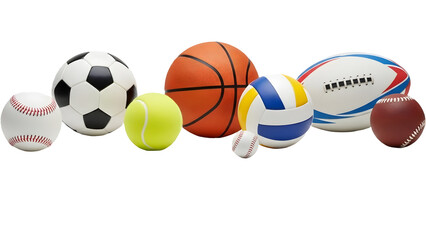 Obraz premium set of the sport balls isolated on white background,PNG 