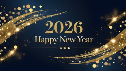 Luxury Gold Theme Happy New Year 2026 Celebration Design