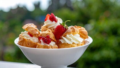 Windbeutel mit Erdbeeren