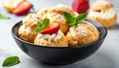 Windbeutel mit Erdbeeren