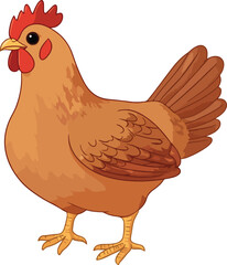 Chicken Hen Vector on Transparent Background