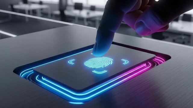 Interactive touchscreen with illuminated border and digital icons