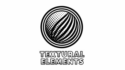 Textural Elements Black and White Logo.