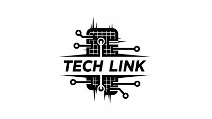 Tech Link Logo Design Circuit Board.