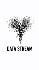 Tree shaped data stream illustration design.