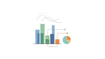 A colorful infographic displaying various charts and graphs on a white background