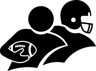 American Football Action Silhouette Icon Set
