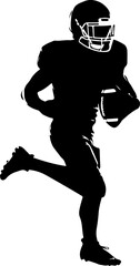 American Football Action Silhouette Icon Set