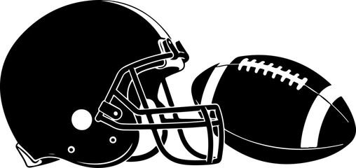 American Football Action Silhouette Icon Set