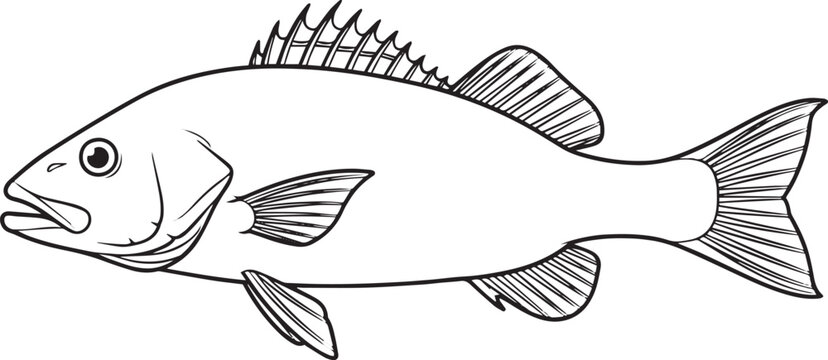 silhouette of clean vector of Snapper isolated on white background