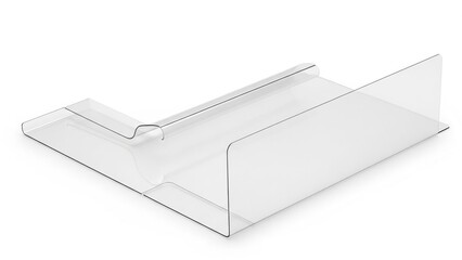 Clear acrylic desk organizer tray for office supplies isolated on white background