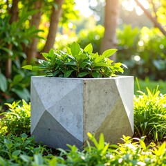 A vibrant ceramic planter sits nestled in lush green grass, filled with colorful blooming flowers, creating a cheerful and inviting garden scene.