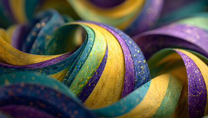 Mardi gras colors background wallpaper in yellow,violet,green colors generatie ai
