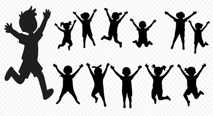 Fototapeta premium Children silhouettes Editable vector