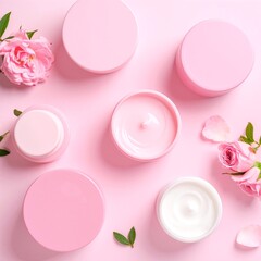 A delicate arrangement of soft pink roses and creamy white blooms, elegantly displayed against a subtle light background, creating a serene and romantic ambiance.