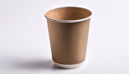 Empty Paper Cup For Coffee Made Of Paper On A White Background