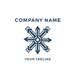 Stylized Company Logo with Multiple Arrows.