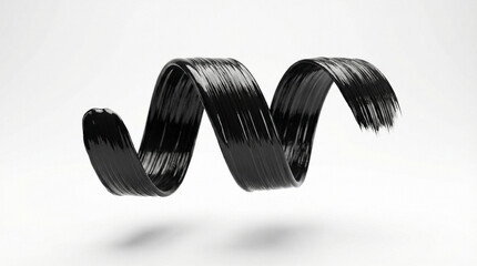 black mascara swirl swatch, black acrylic paint, brushstroke, make up cosmetic texture