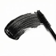 black paint, brush strokes watercolor, acryl, gouache, make up swatch, cosmetics textures, mascara, eyebrow mascara