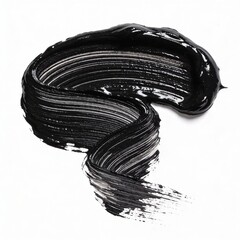 black paint, brush strokes watercolor, acryl, gouache, make up swatch, cosmetics textures, mascara, eyebrow mascara