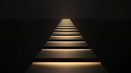 Pathway of glowing rectangles leads into a distant space with a dark background and light progression representing a structured onboarding journey for professionals in a corporate setting