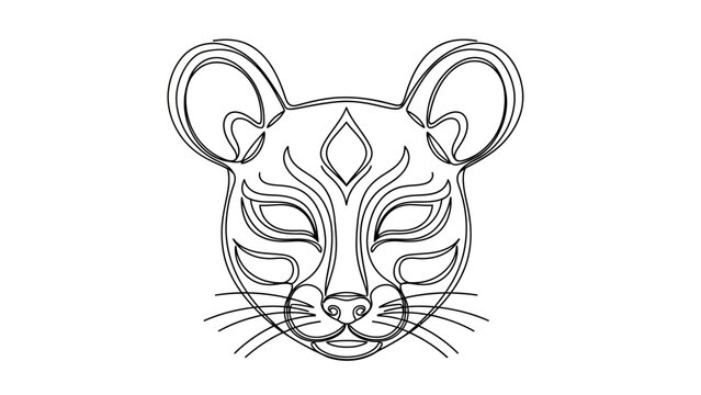 mouse head with swirling patterns