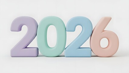2026 number new year future wallpaper, illustration, banner, vector