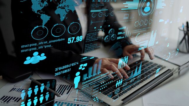 Connection network visualization showing global connection, network communication, digital connection analytic. Connect networks tool support real-time insight and improve connection system. Thunk - Powered by Adobe