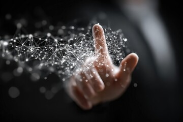 Hand holding global digital network transformation, showing connection, organizational change, technology adoption, data analytics