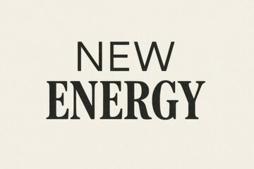 Text design featuring the words 'New Energy' in bold, modern typography on a light background. Suitable for concepts related to innovation and sustainability.