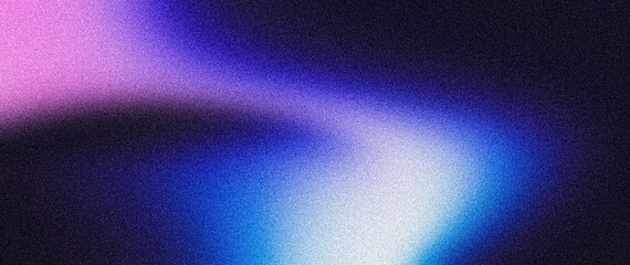 Glowing noisy background, grainy blue purple white neon light, abstract noise texture poster header cover wallpaper banner backdrop design