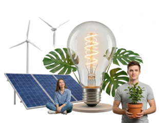 innovative renewable energy concepts featuring solar panels wind turbines and energy efficient