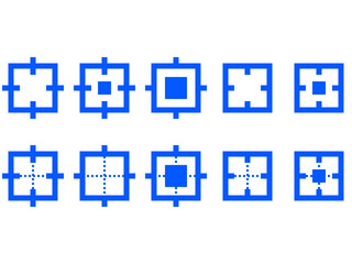 Obraz premium 現在地・ターゲットスコープアイコンセット