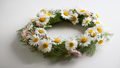 Cute Simple Daisy Wild Flower Bouquet Wreath