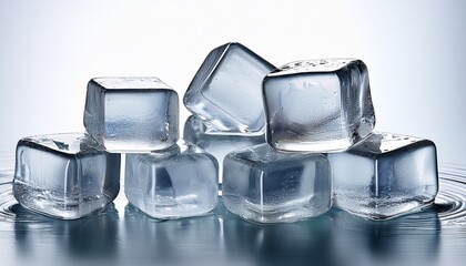 Ice Cubes On Transparent Background