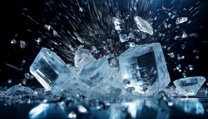Super Slow Motion Of Exploding Ice Shards Close Up