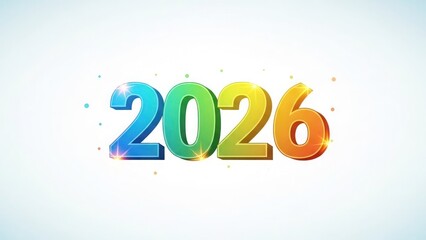 Colorful 2026 numbers with sparkling highlights new year