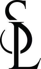 Letter SL, LS minimalist logo