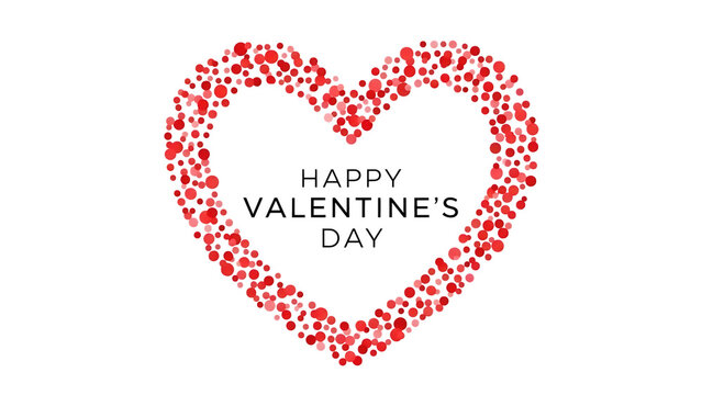 a vibrant red heart composed of tiny dots with the text happy valentine s day displayed
