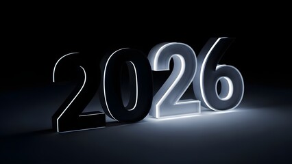 2026 number new year future wallpaper, illustration, banner, vector