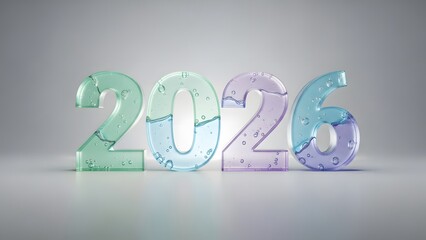 2026 number new year future wallpaper, illustration, banner, vector