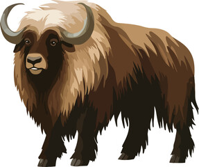 Muskox Vector on Transparent Background
