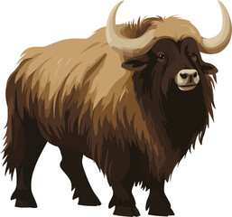 Muskox Vector on Transparent Background
